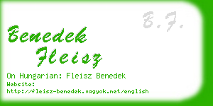 benedek fleisz business card